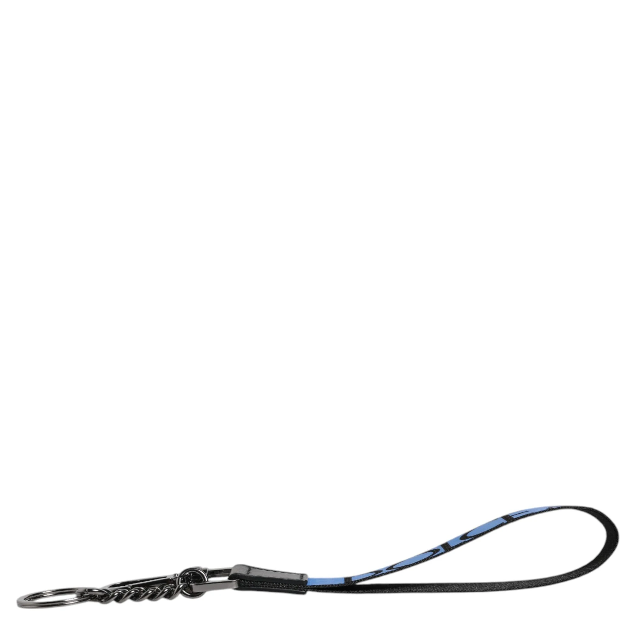 Blue Logo Nylon Silver Brass Men Holder Keychain Keyring