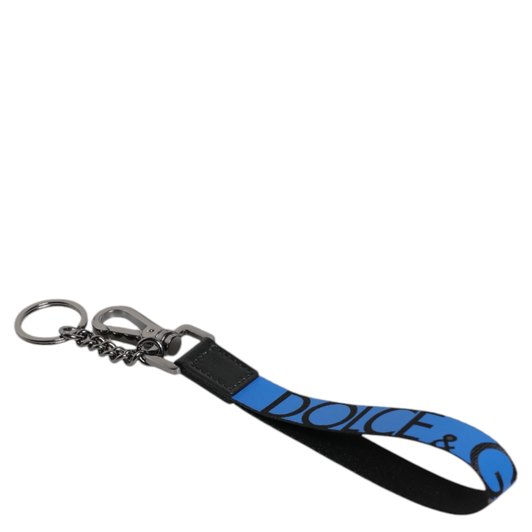 Blue Logo Nylon Silver Brass Men Holder Keychain Keyring