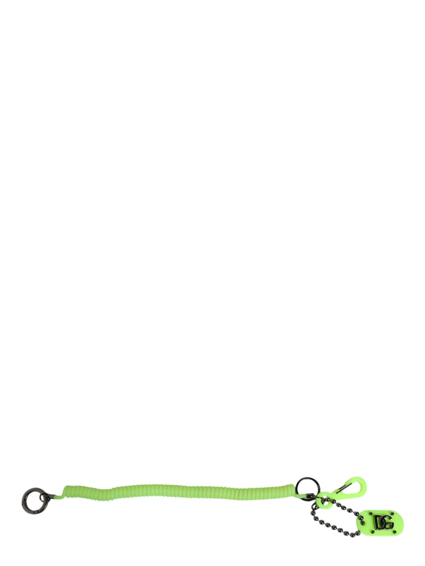 Green Springy Key Holder DG Logo Men's Keychain Keyring