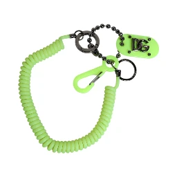 Green Springy Key Holder DG Logo Men's Keychain Keyring
