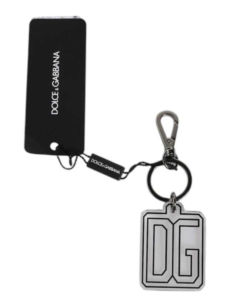 Gray Black DG Rubber Logo Silver Men's Keychain Keyring alternative