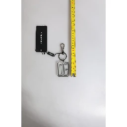 Gray Black DG Rubber Logo Silver Men's Keychain Keyring