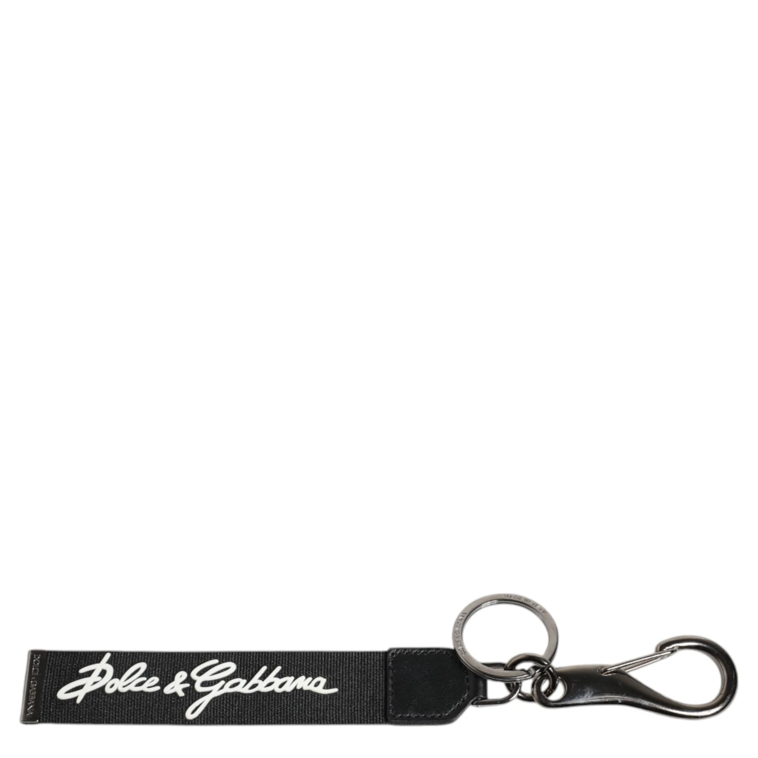 Black White DG Logo Silver Men Keychain Polyester Keyring