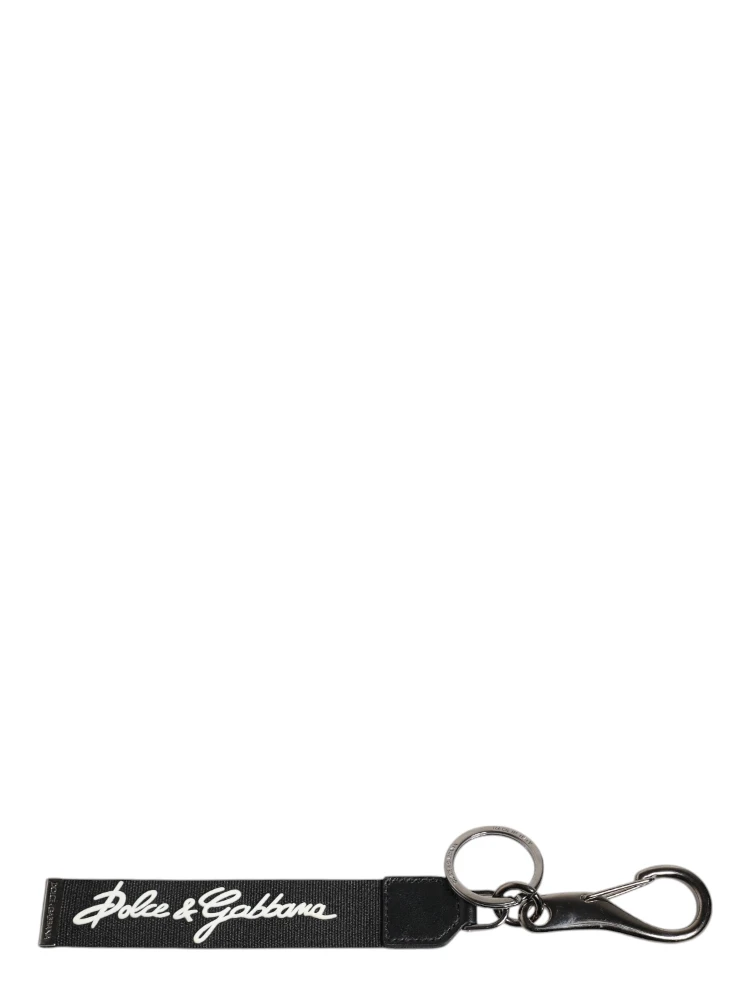 Black White DG Logo Silver Men Keychain Polyester Keyring alternative