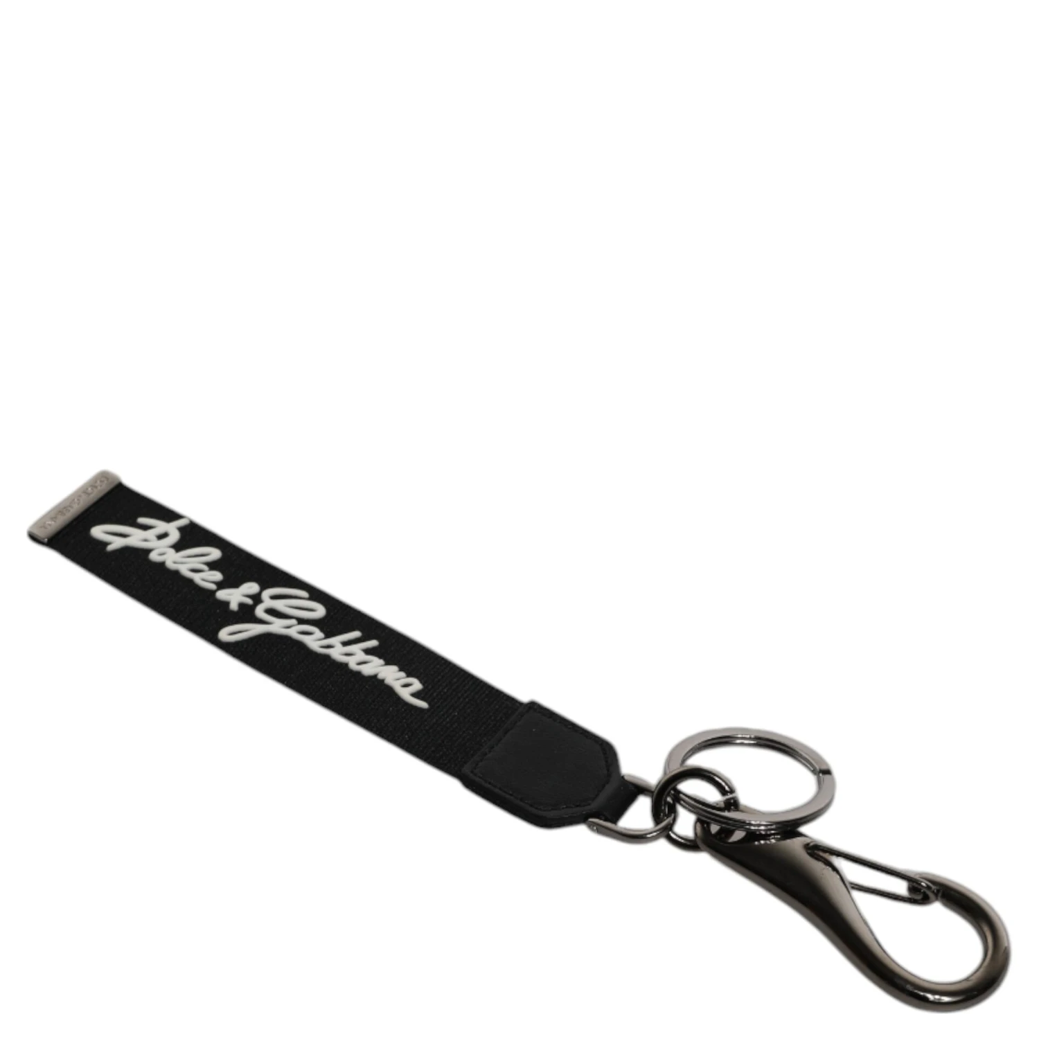 Black White DG Logo Silver Men Keychain Polyester Keyring