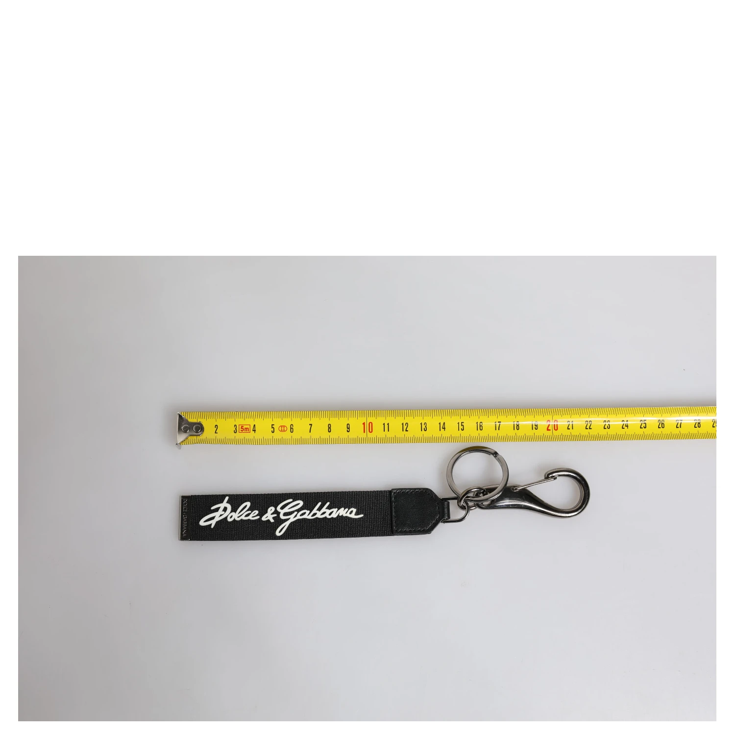 Black White DG Logo Silver Men Keychain Polyester Keyring