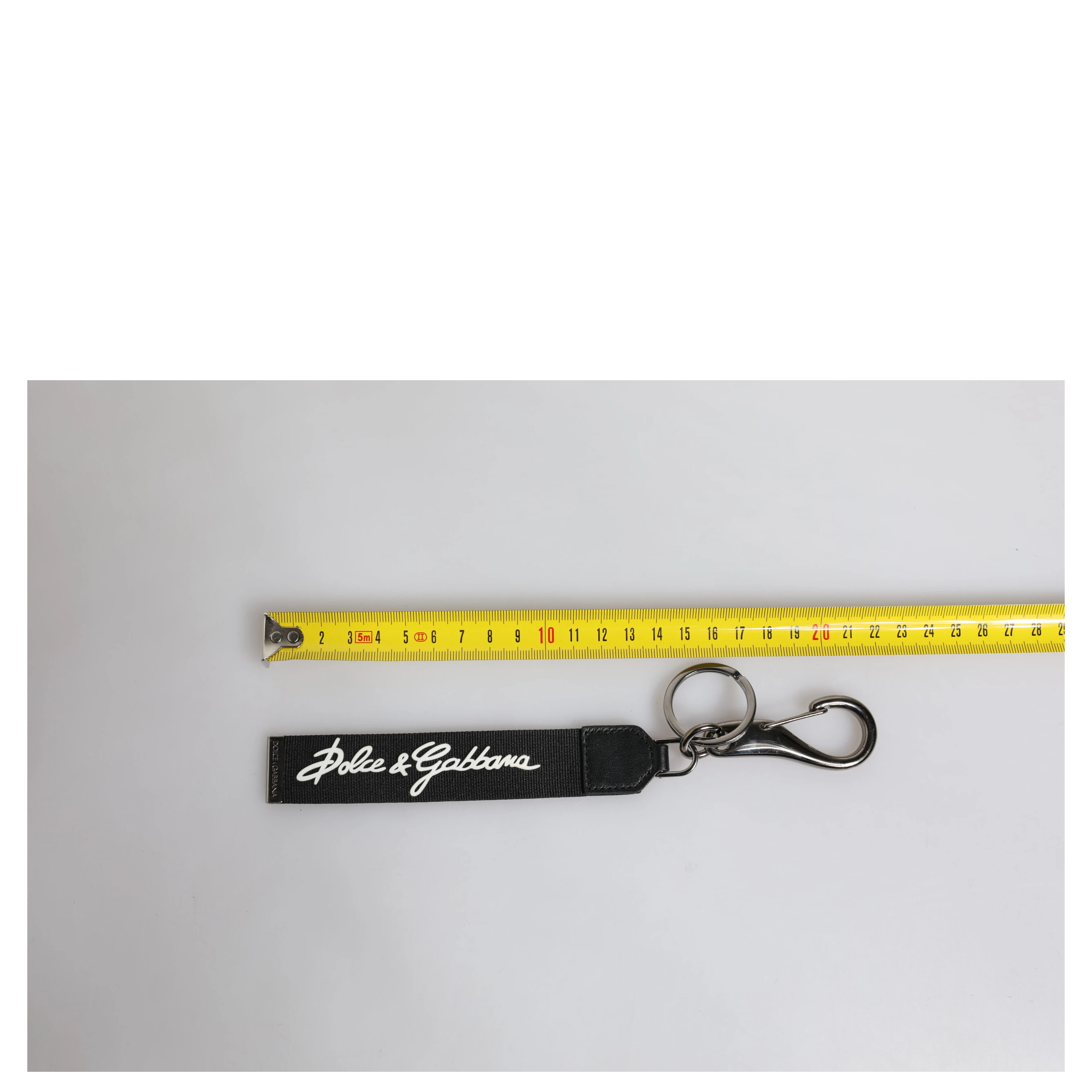 Black White DG Logo Silver Men Keychain Polyester Keyring
