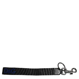 Black Logo Nylon Silver Brass Men Holder Keychain Keyring