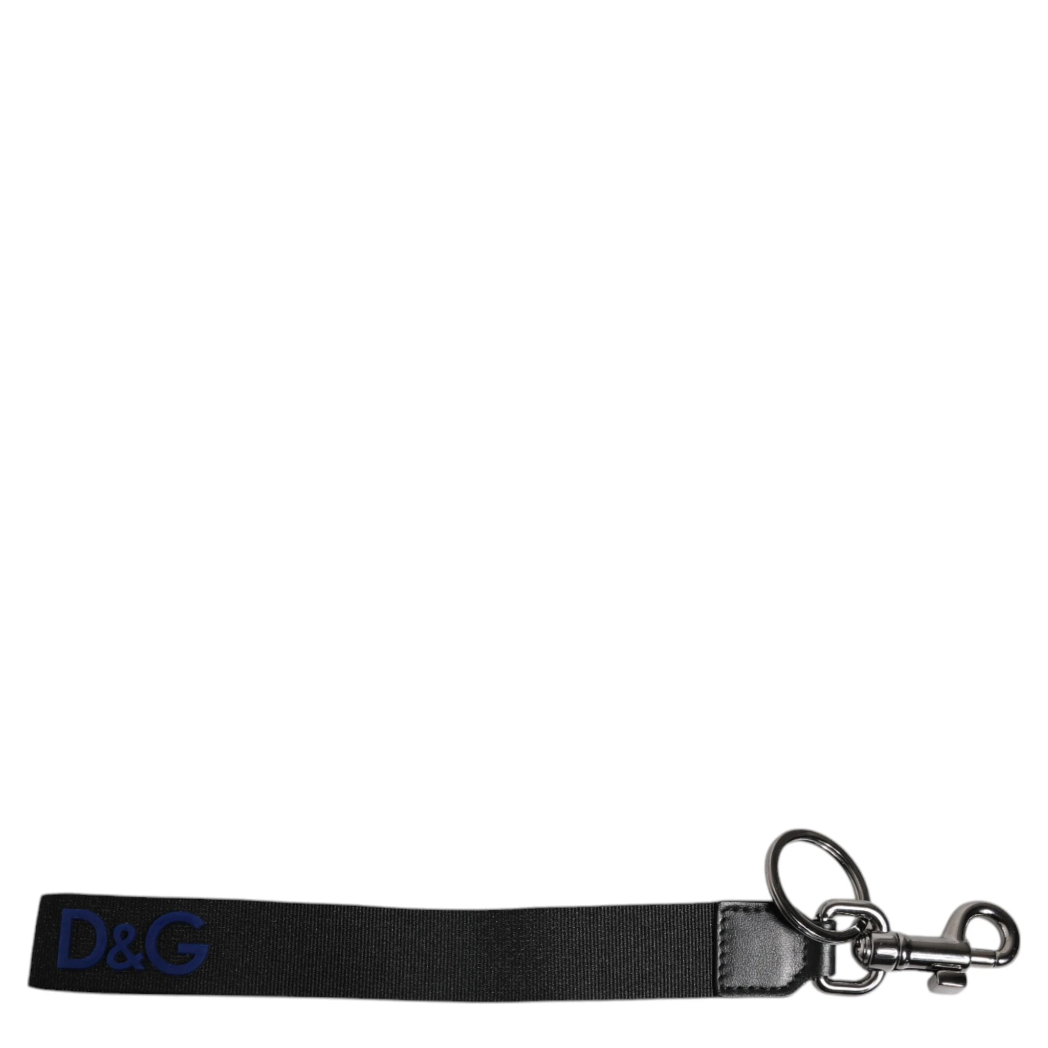 Black Logo Nylon Silver Brass Men Holder Keychain Keyring