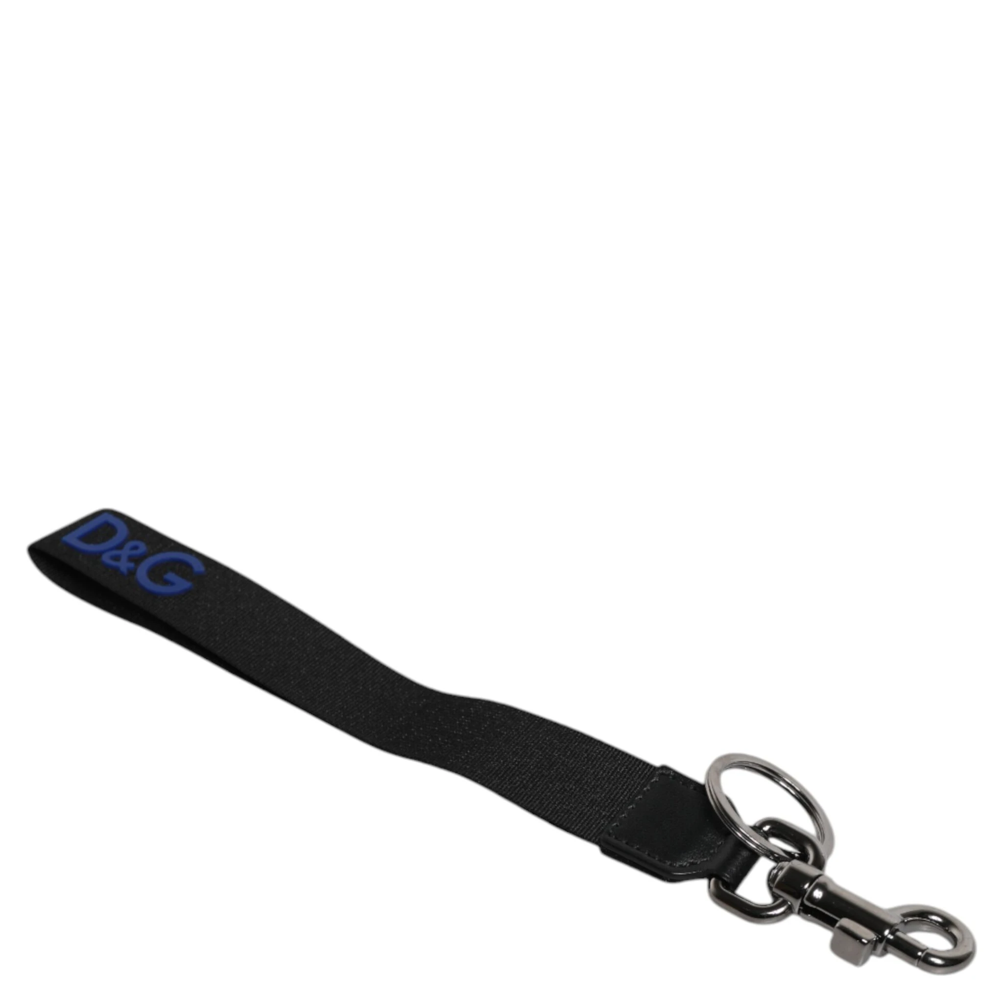 Black Logo Nylon Silver Brass Men Holder Keychain Keyring