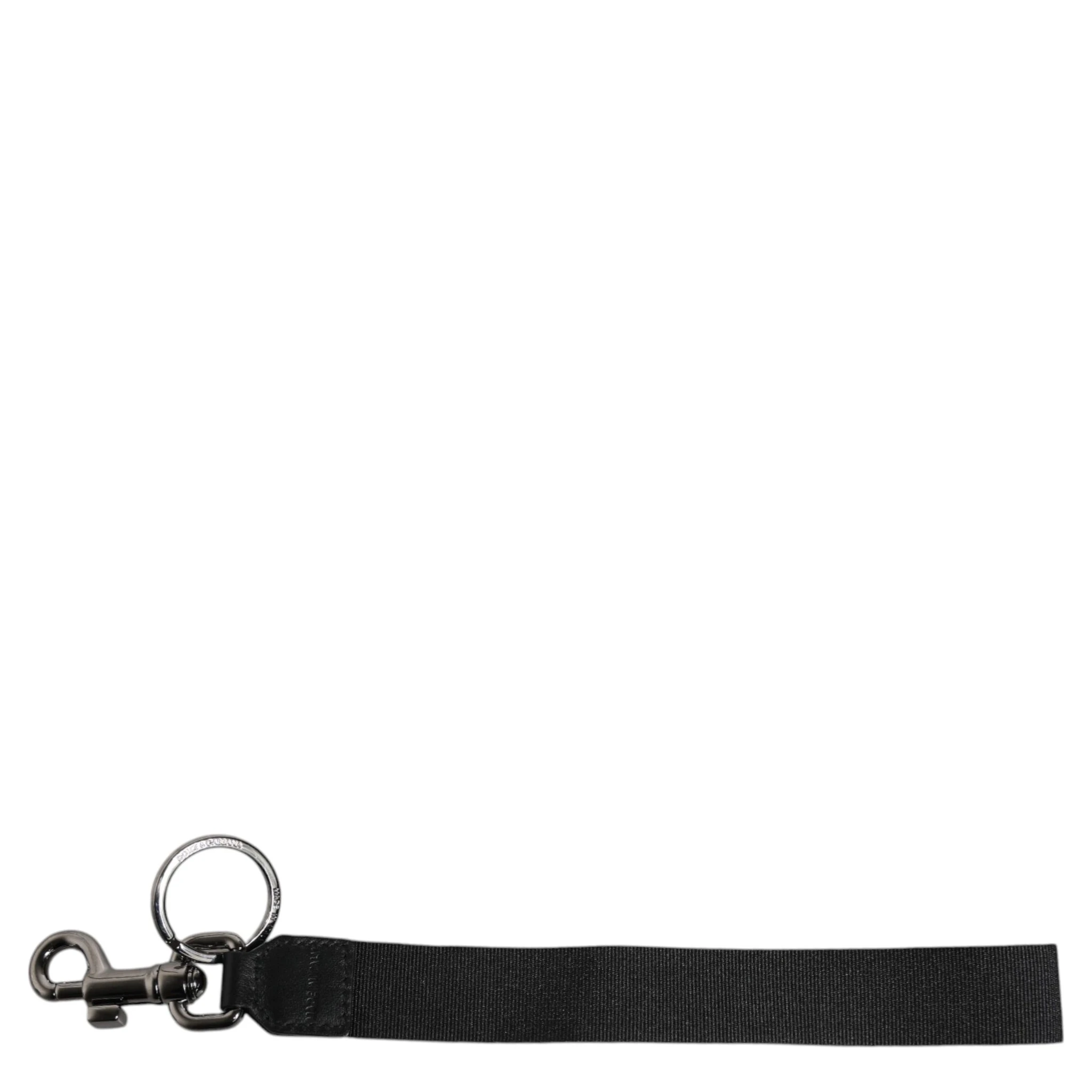 Black Logo Nylon Silver Brass Men Holder Keychain Keyring