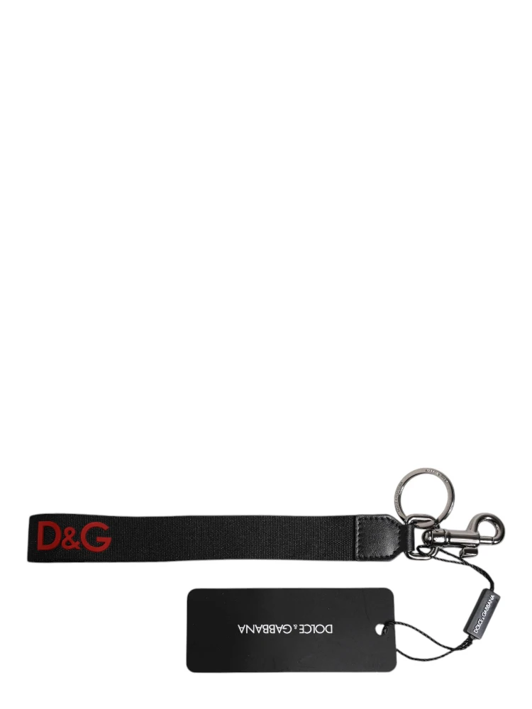 Black Logo Nylon Silver Brass Men Holder Keychain Keyring alternative