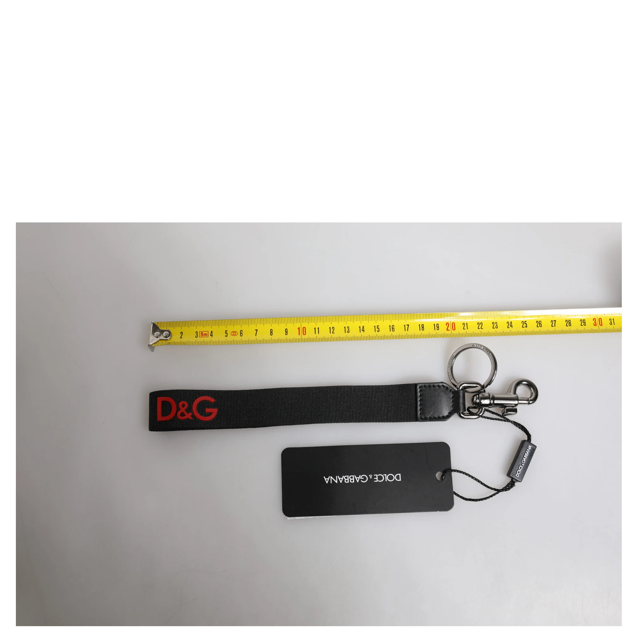 Black Logo Nylon Silver Brass Men Holder Keychain Keyring