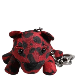 Red Black Polyester Animal Silhouette Keychain Keyring