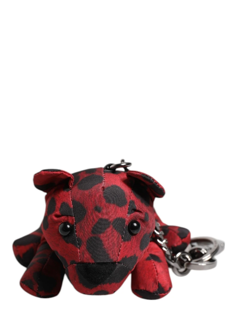 Red Black Polyester Animal Silhouette Keychain Keyring