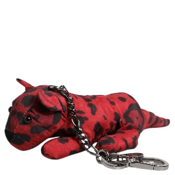 Red Black Polyester Animal Silhouette Keychain Keyring
