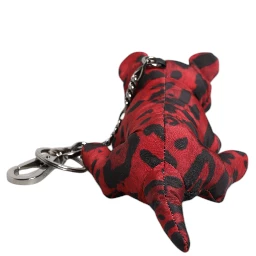 Red Black Polyester Animal Silhouette Keychain Keyring