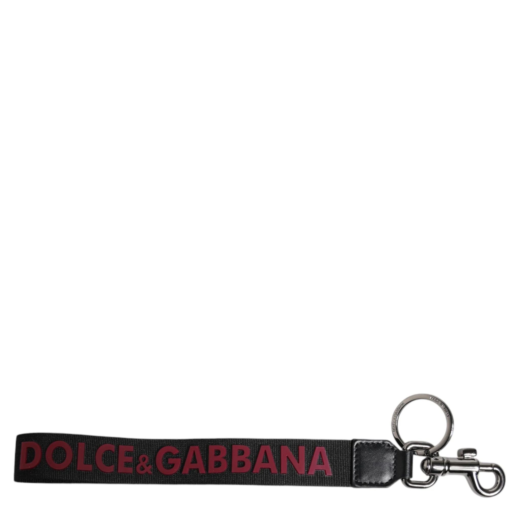 Black Logo Nylon Silver Brass Men Holder Keychain Keyring