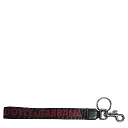 Black Logo Nylon Silver Brass Men Holder Keychain Keyring