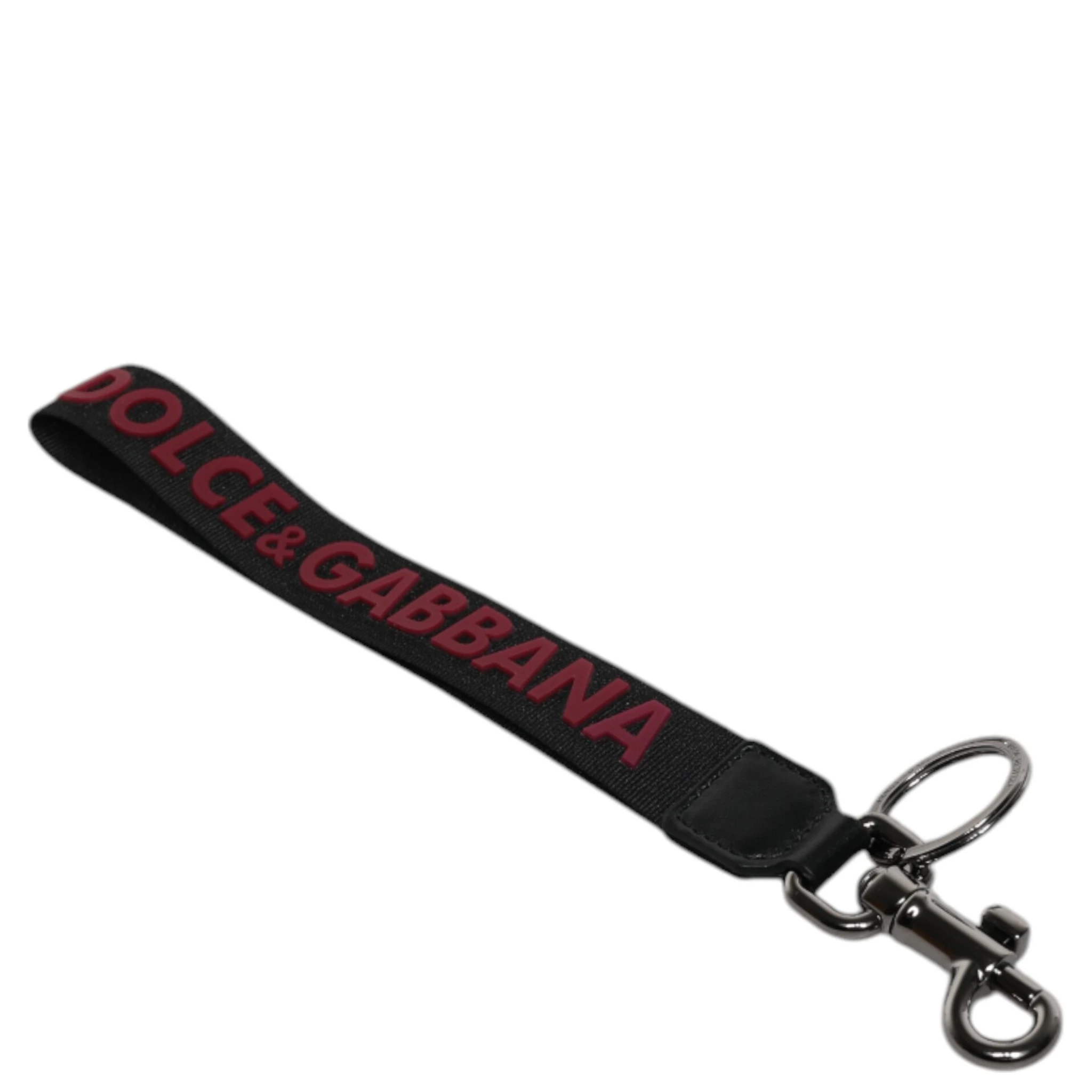 Black Logo Nylon Silver Brass Men Holder Keychain Keyring