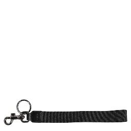 Black Logo Nylon Silver Brass Men Holder Keychain Keyring