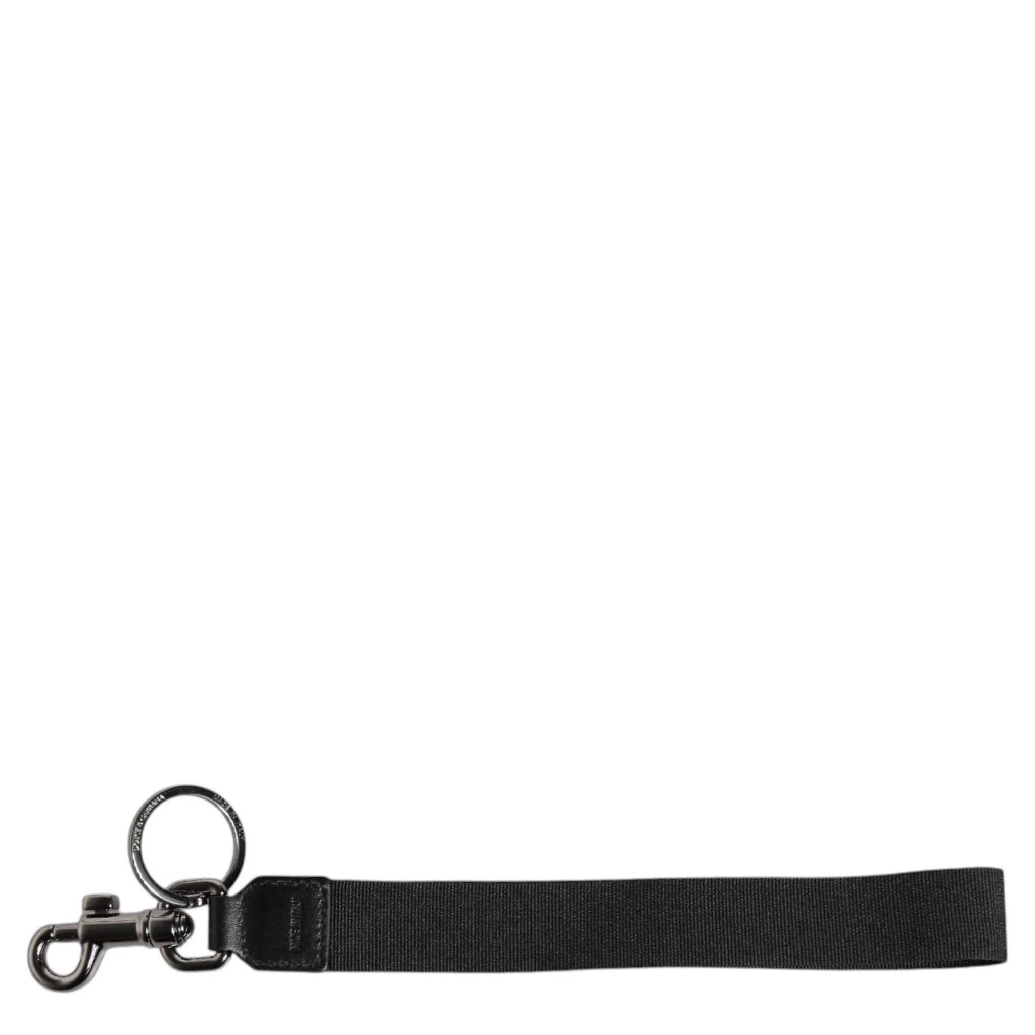 Black Logo Nylon Silver Brass Men Holder Keychain Keyring