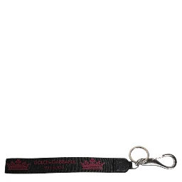 Black Nylon Logo DG Crown Men's Holder Keychain Keyring