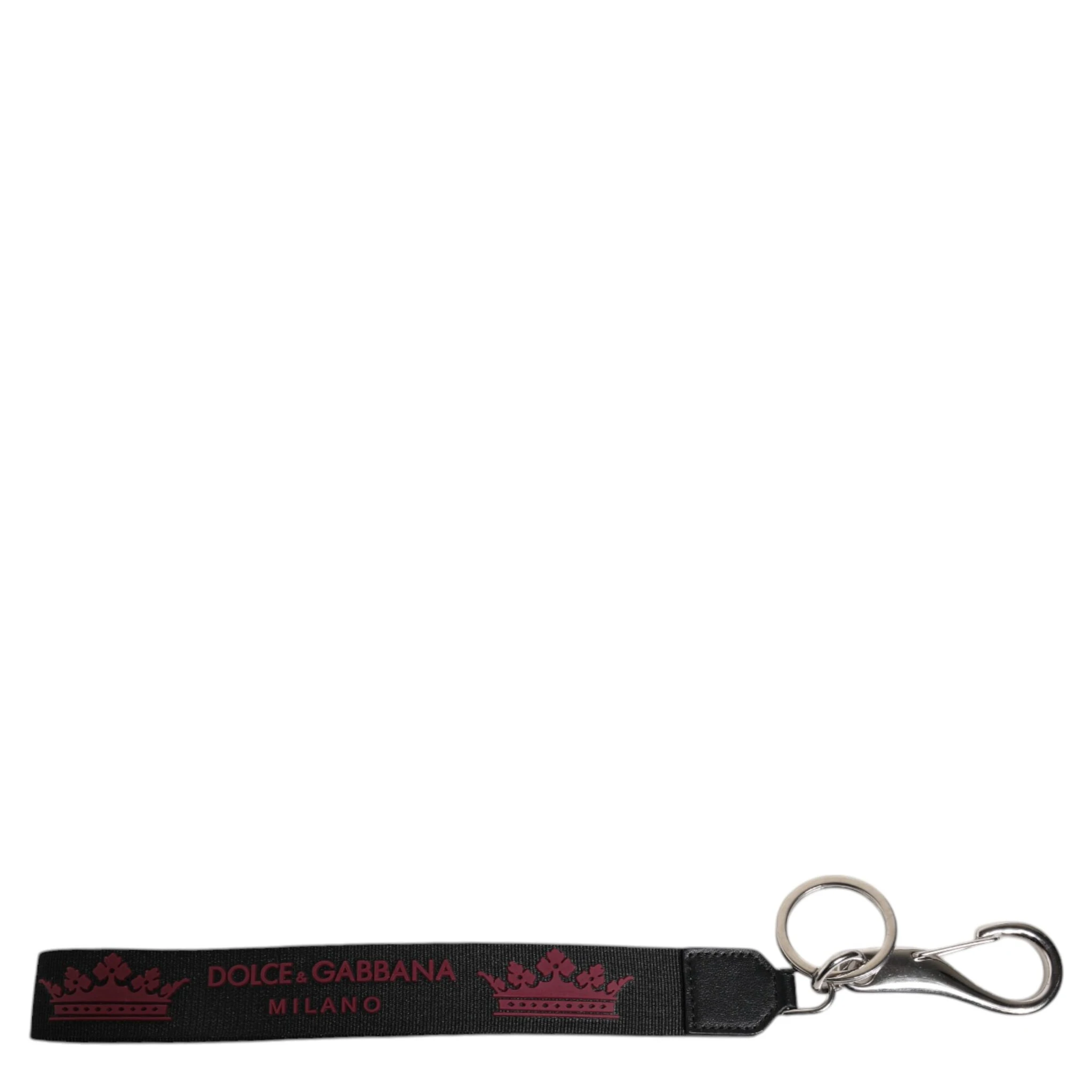 Black Nylon Logo DG Crown Men's Holder Keychain Keyring