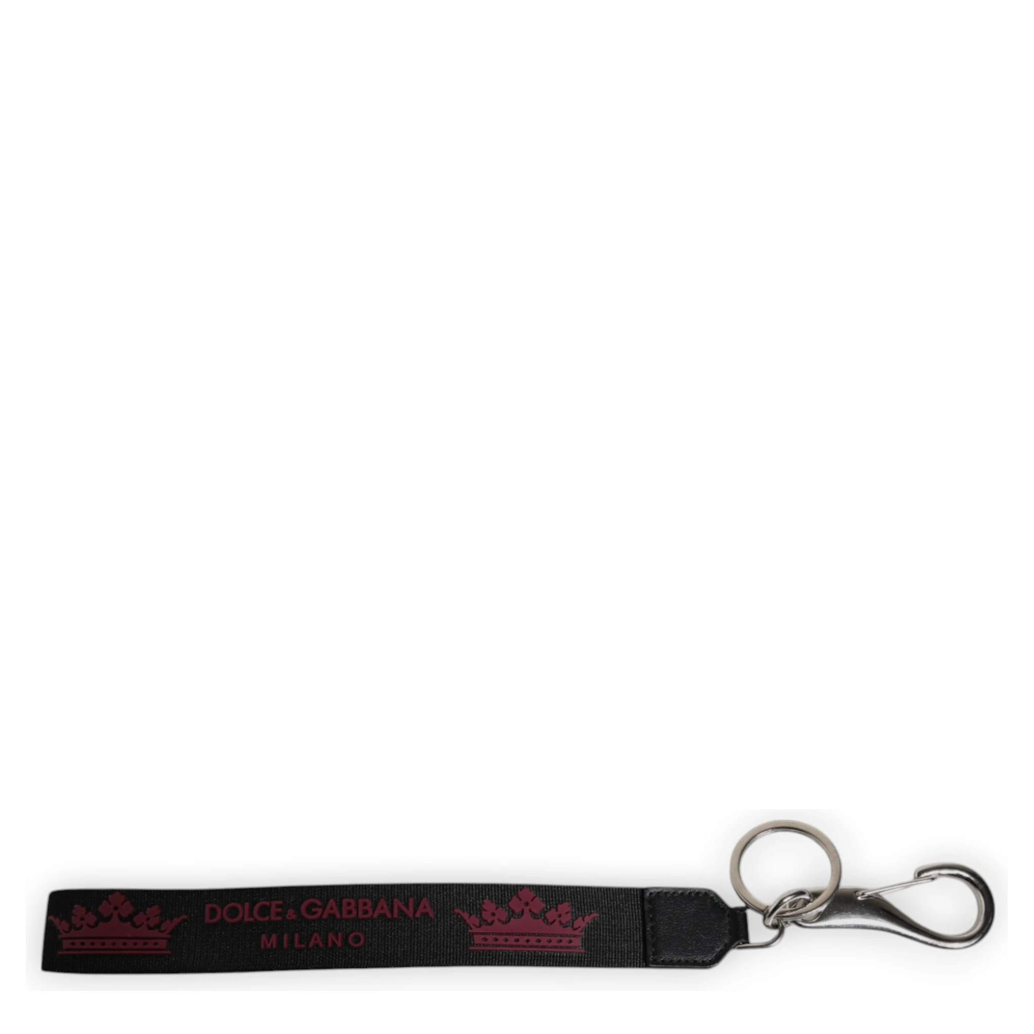 Black Nylon Logo DG Crown Men's Holder Keychain Keyring