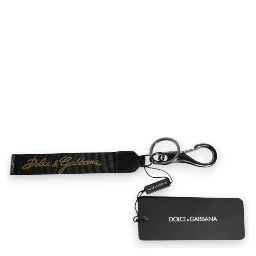 Black Logo Nylon Silver Brass Men Holder Keychain Keyring