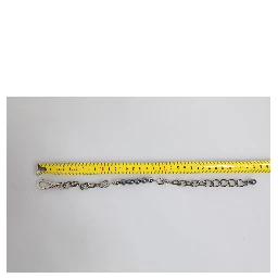 Silver Tone Chain Lobster Clasp Logo Gray Pearls Bracelet