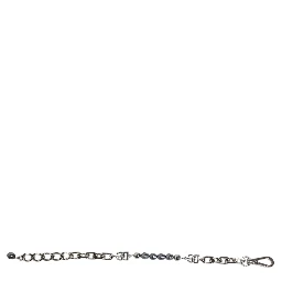 Silver Tone Chain Lobster Clasp Logo Gray Pearls Bracelet