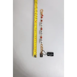 Multicolor Gold Tone Brass Chain DG Logo Dice Bracelet