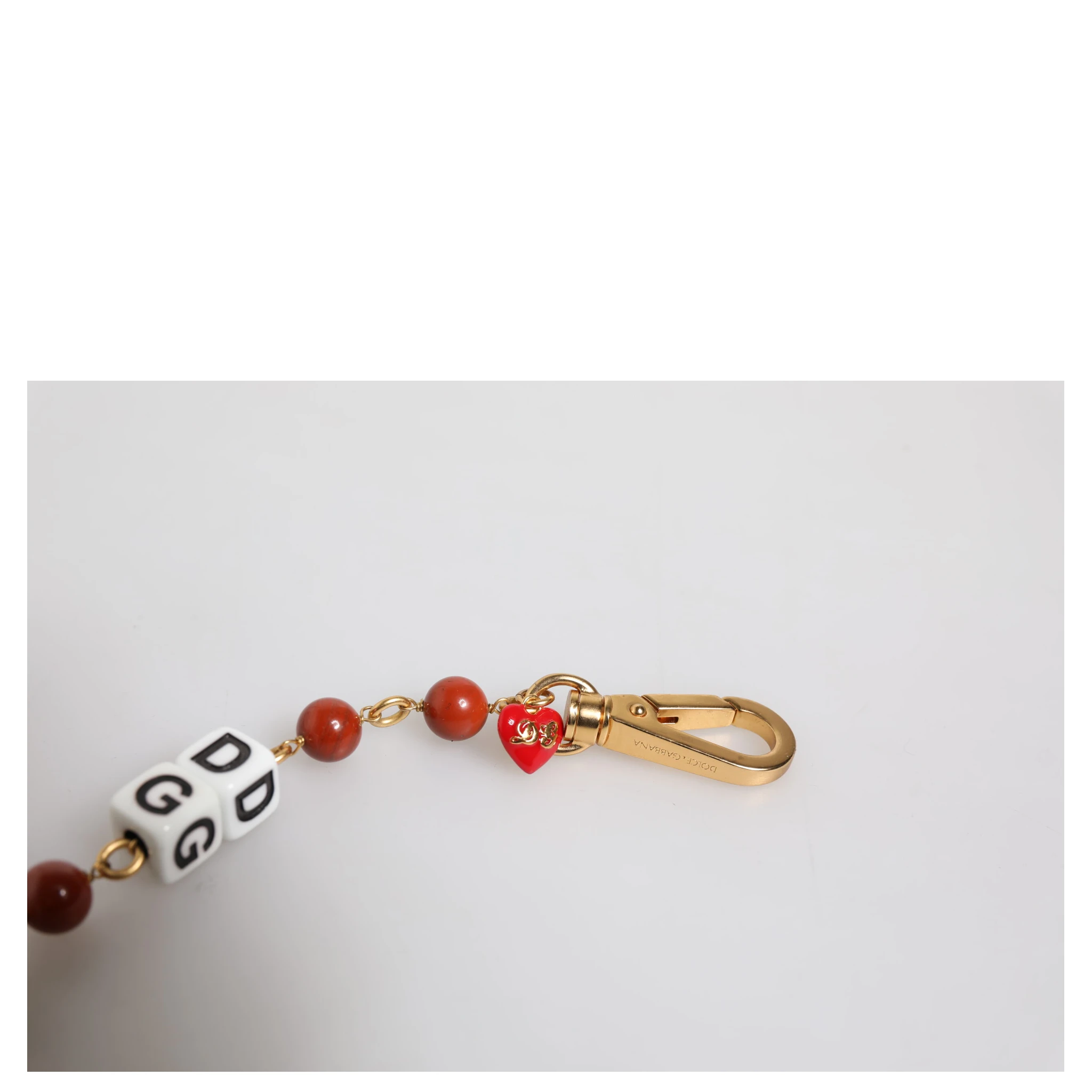 Multicolor Gold Tone Brass Chain DG Logo Dice Bracelet