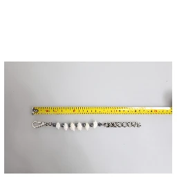 Silver Tone Brass Beaded Shell DG Logo Pendant Bracelet