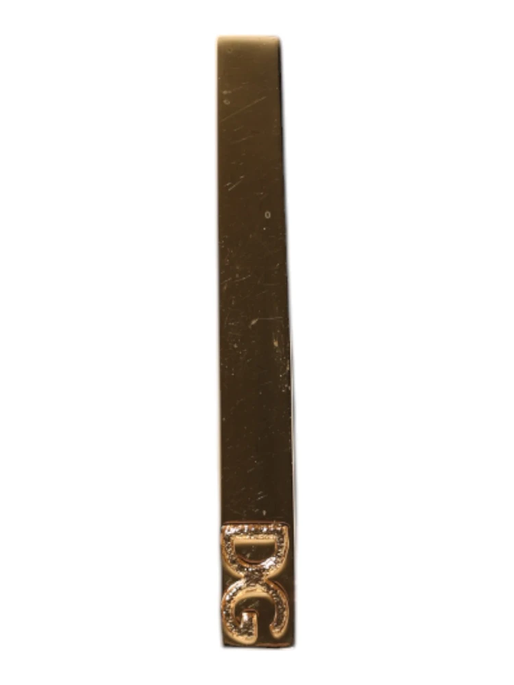 Gold Tone Brass Logo Branded Tie Clip Bar