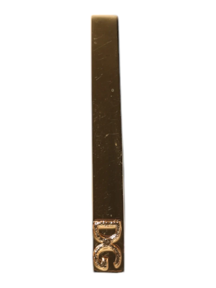 Gold Tone Brass Logo Branded Tie Clip Bar