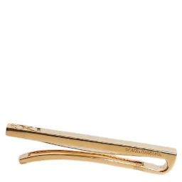 Gold Tone Brass Logo Branded Tie Clip Bar