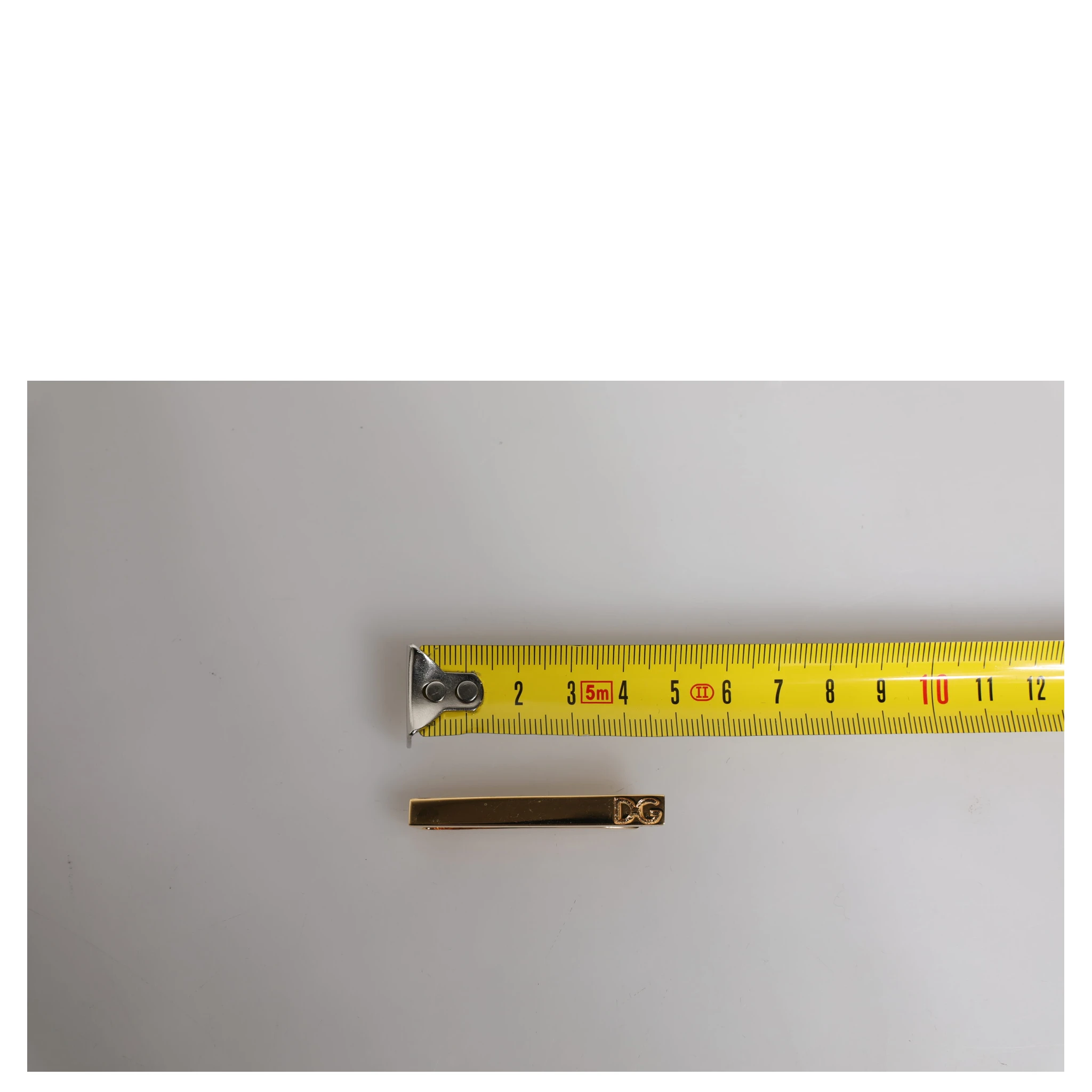 Gold Tone Brass Logo Branded Tie Clip Bar