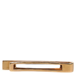 Black Sapphire Gold Tone Brass Tie Clip Bar