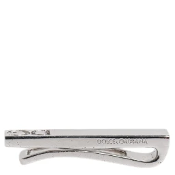 Silver Tone Brass Logo Branded Tie Clip Bar