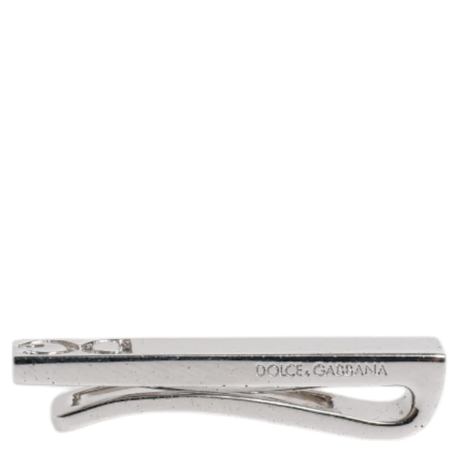 Silver Tone Brass Logo Branded Tie Clip Bar