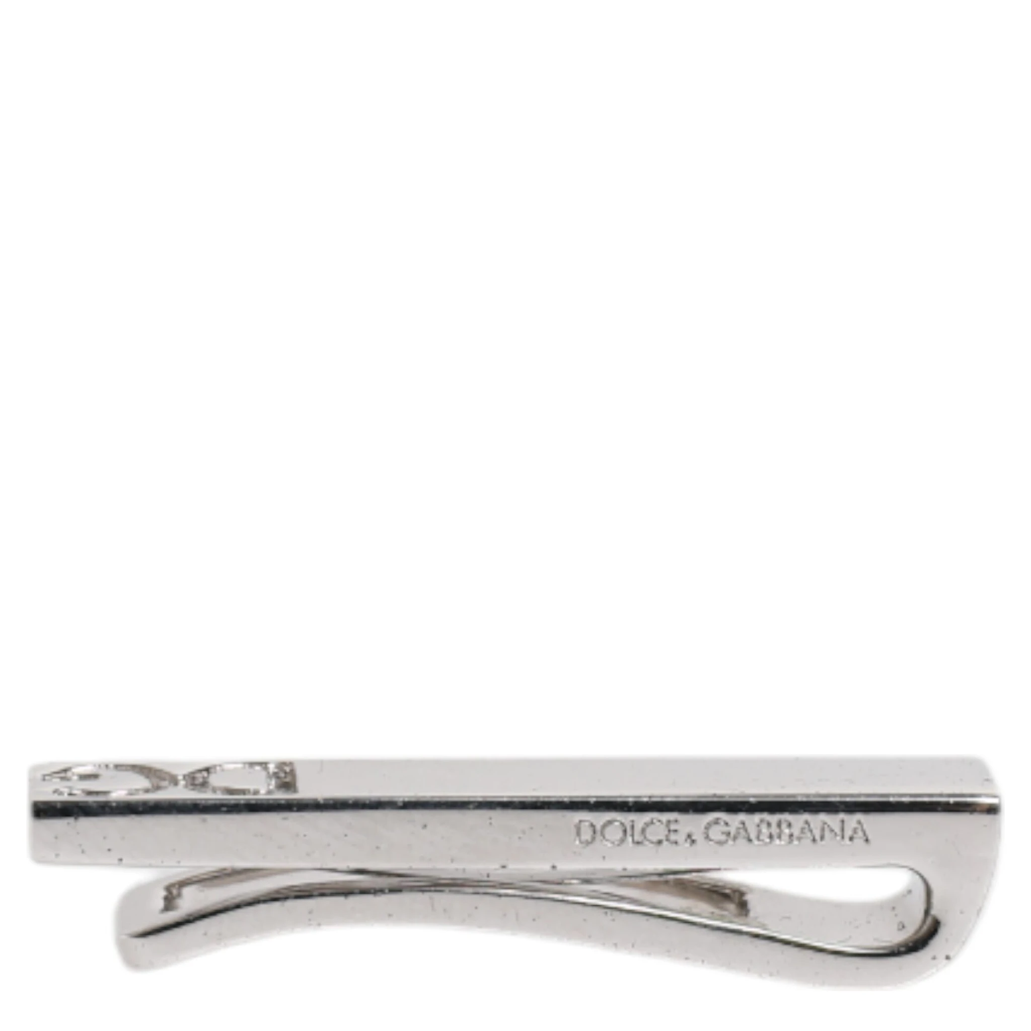 Silver Tone Brass Logo Branded Tie Clip Bar