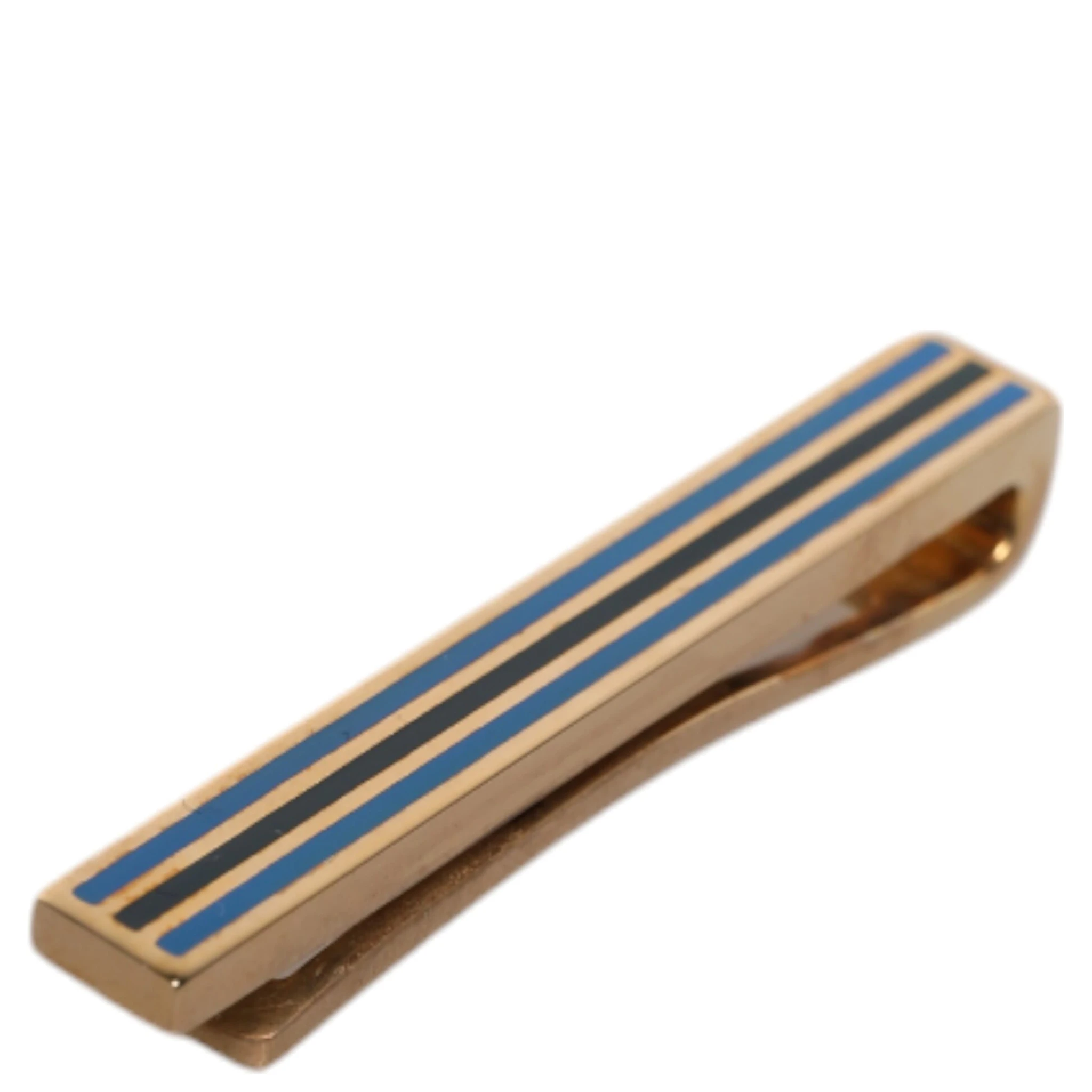 Gold Tone Brass Logo Branded Tie Clip Bar