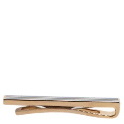 Gold Tone Brass Logo Branded Tie Clip Bar