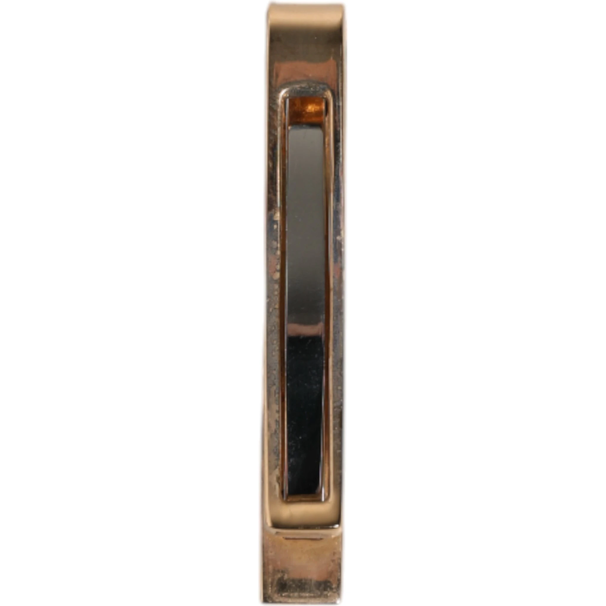 Gold Tone Brass Logo Branded Tie Clip Bar