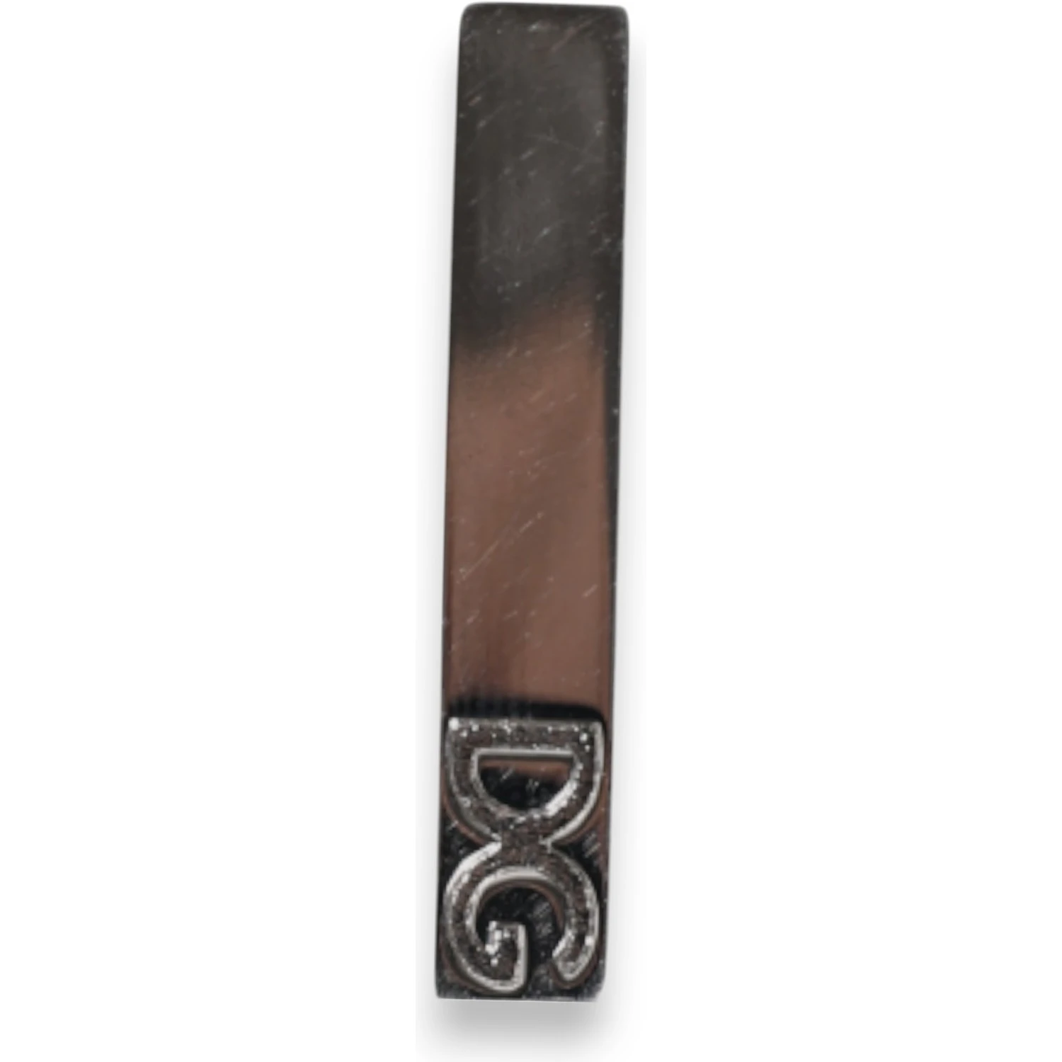 Silver Tone Brass Logo Branded Tie Clip Bar