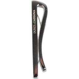 Silver Tone Brass Logo Branded Tie Clip Bar