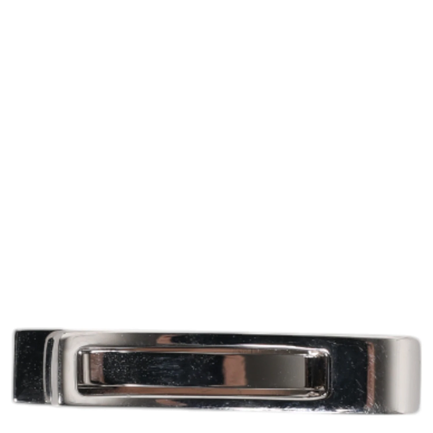 Silver Tone Brass Logo Branded Tie Clip Bar