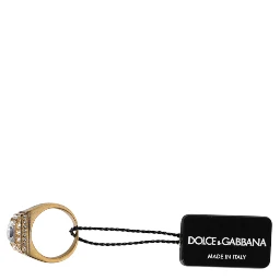 Gold Tone Sterling Silver 925 Crystals Ring